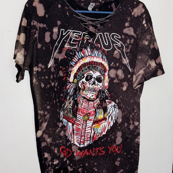 Reworked Kanye West Yeezus Yeezy Rap Tee God Wants You 2013 Tour Style Shirt - Picture 1 of 9